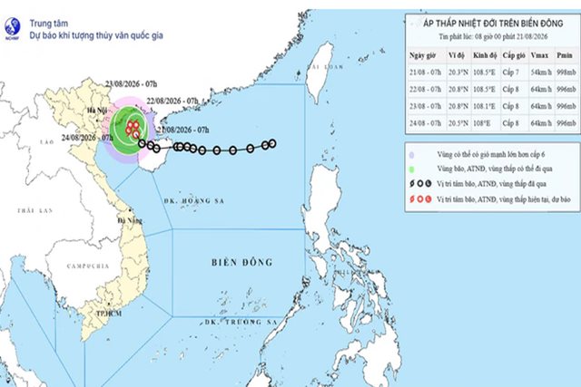 Áp thấp nhiệt đới quần thảo trên Vịnh Bắc Bộ, 6 tỉnh thành có mưa to nhất